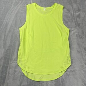 Lululemon Sculpt Tank Top Womens 6 Neon Yellow Vented Athletic Yoga Pullover